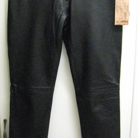 6126 by Lindsay Lohan NWT Hail Leather Skinny Leg Pants In Black - Small S - Picture 9 of 10